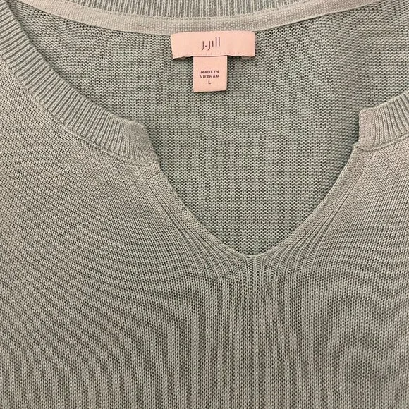 J.Jill Light Green V-neck Tunic Pullover size Large - Picture 2 of 9